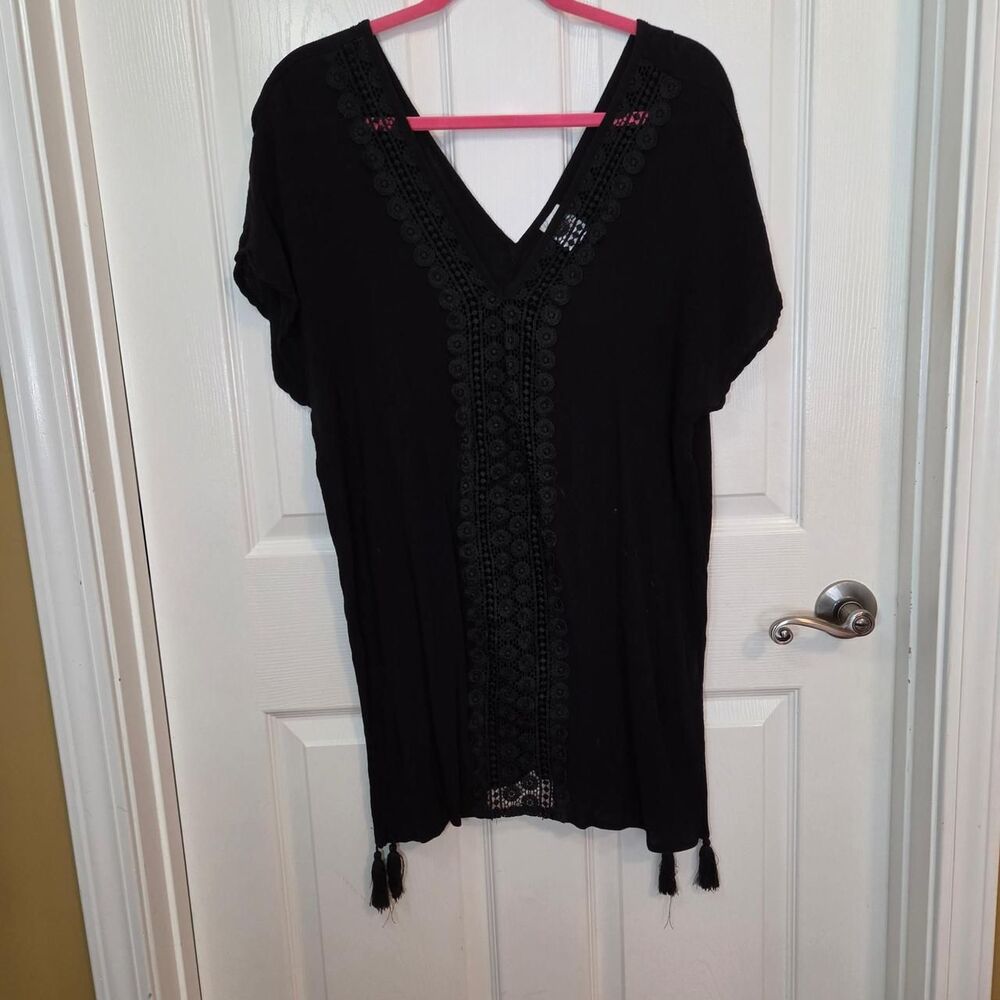 Kona-Sol Women's Black Swim Cover-Up Size SMALL